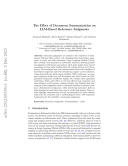 The Effect of Document Summarization on LLM-Based Relevance Judgments