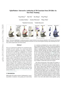 SplatPainter: Interactive Authoring of 3D Gaussians from 2D Edits via Test-Time Training