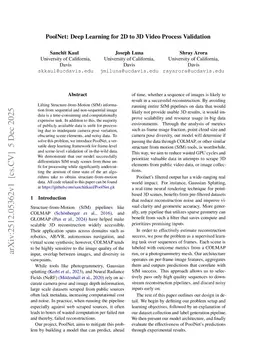 PoolNet: Deep Learning for 2D to 3D Video Process Validation