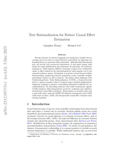 Text Rationalization for Robust Causal Effect Estimation