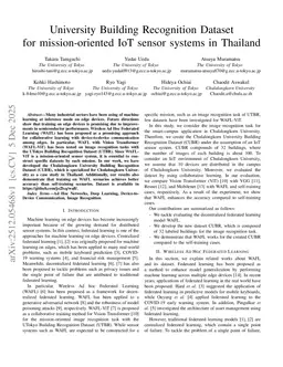 University Building Recognition Dataset in Thailand for the mission-oriented IoT sensor system