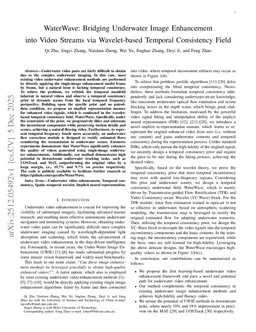 WaterWave: Bridging Underwater Image Enhancement into Video Streams via Wavelet-based Temporal Consistency Field