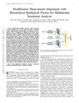 DashFusion: Dual-stream Alignment with Hierarchical Bottleneck Fusion for Multimodal Sentiment Analysis