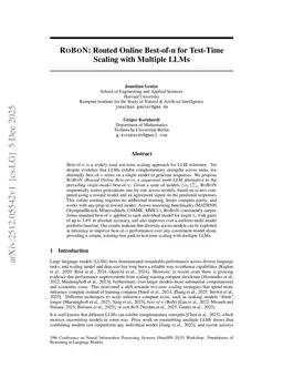 RoBoN: Routed Online Best-of-n for Test-Time Scaling with Multiple LLMs
