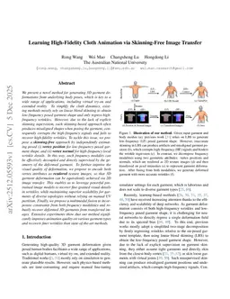 Learning High-Fidelity Cloth Animation via Skinning-Free Image Transfer