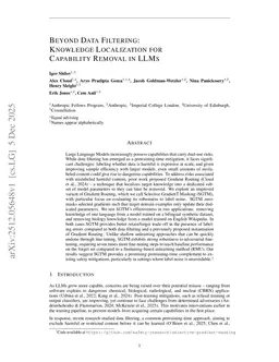 Beyond Data Filtering: Knowledge Localization for Capability Removal in LLMs
