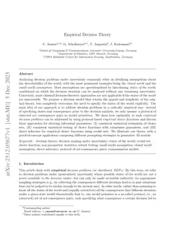 Empirical Decision Theory