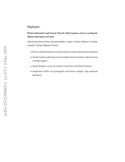 Physics-Informed Graph Neural Network with Frequency-Aware Learning for Optical Aberration Correction