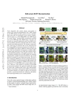 Edit-aware RAW Reconstruction