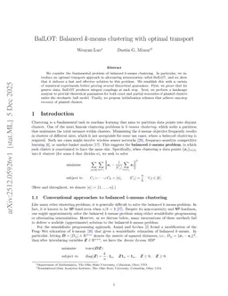 BalLOT: Balanced $k$-means clustering with optimal transport