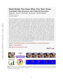 World Models That Know When They Don't Know - Controllable Video Generation with Calibrated Uncertainty