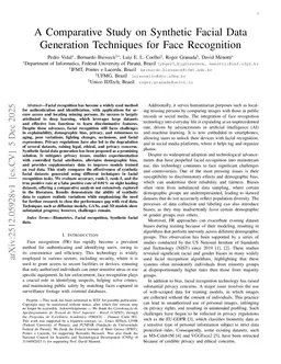 A Comparative Study on Synthetic Facial Data Generation Techniques for Face Recognition