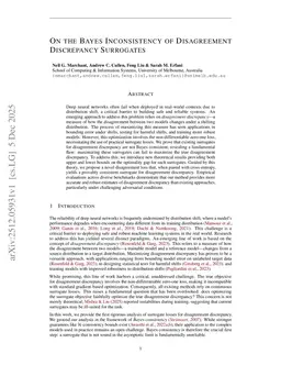 On the Bayes Inconsistency of Disagreement Discrepancy Surrogates