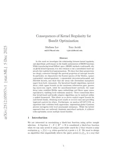 Consequences of Kernel Regularity for Bandit Optimization