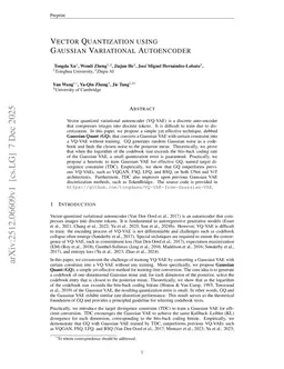 Vector Quantization using Gaussian Variational Autoencoder
