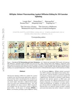 RDSplat: Robust Watermarking for 3D Gaussian Splatting Against 2D and 3D Diffusion Editing