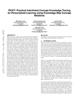 PICKT: Practical Interlinked Concept Knowledge Tracing for Personalized Learning using Knowledge Map Concept Relations