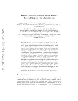 IFFair: Influence Function-driven Sample Reweighting for Fair Classification