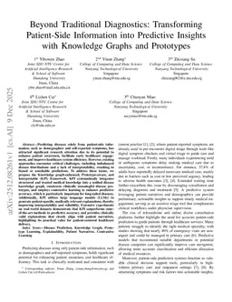Beyond Traditional Diagnostics: Transforming Patient-Side Information into Predictive Insights with Knowledge Graphs and Prototypes