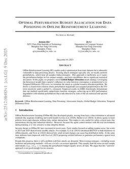 Optimal Perturbation Budget Allocation for Data Poisoning in Offline Reinforcement Learning