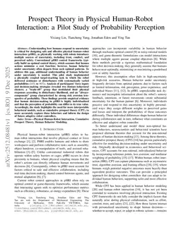 Prospect Theory in Physical Human-Robot Interaction: A Pilot Study of Probability Perception