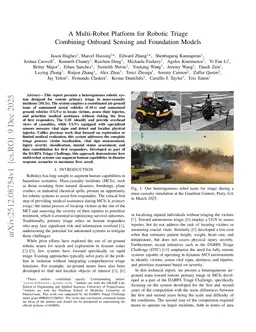 A Multi-Robot Platform for Robotic Triage Combining Onboard Sensing and Foundation Models