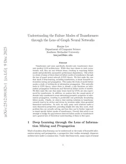 Understanding the Failure Modes of Transformers through the Lens of Graph Neural Networks