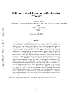 Self-Supervised Learning with Gaussian Processes