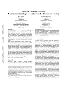 Proof of Trusted Execution: A Consensus Paradigm for Deterministic Blockchain Finality