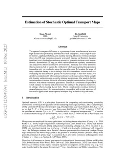 Estimation of Stochastic Optimal Transport Maps
