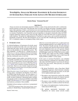 TinyDéjàVu: Smaller Memory Footprint & Faster Inference on Sensor Data Streams with Always-On Microcontrollers