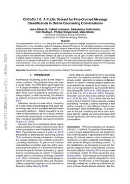 OnCoCo 1.0: A Public Dataset for Fine-Grained Message Classification in Online Counseling Conversations