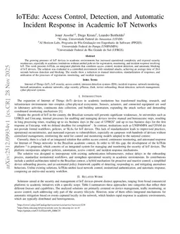 IoTEdu: Access Control, Detection, and Automatic Incident Response in Academic IoT Networks