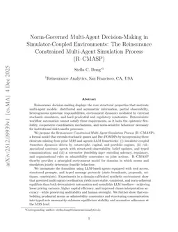 Norm-Governed Multi-Agent Decision-Making in Simulator-Coupled Environments:The Reinsurance Constrained Multi-Agent Simulation Process (R-CMASP)