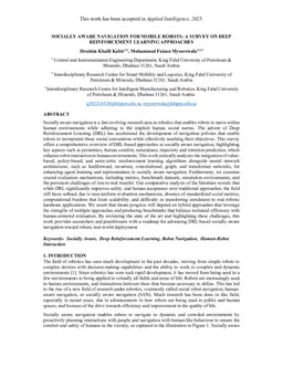 Socially aware navigation for mobile robots: a survey on deep reinforcement learning approaches