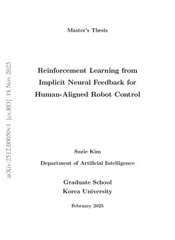 Reinforcement Learning from Implicit Neural Feedback for Human-Aligned Robot Control