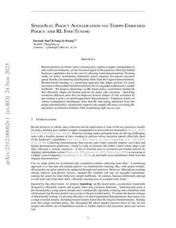 SpeedAug: Policy Acceleration via Tempo-Enriched Policy and RL Fine-Tuning