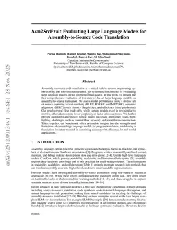 Asm2SrcEval: Evaluating Large Language Models for Assembly-to-Source Code Translation