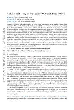 An Empirical Study on the Security Vulnerabilities of GPTs