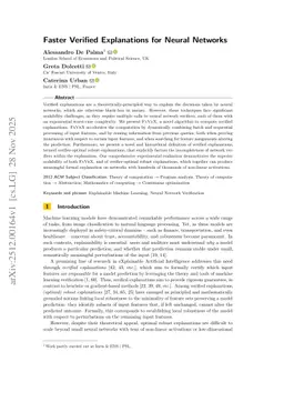 Faster Verified Explanations for Neural Networks