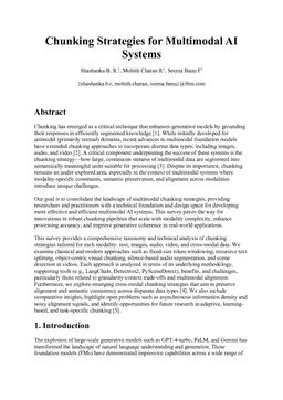 Chunking Strategies for Multimodal AI Systems
