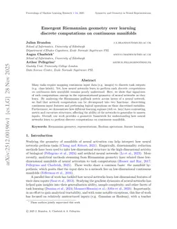Emergent Riemannian geometry over learning discrete computations on continuous manifolds