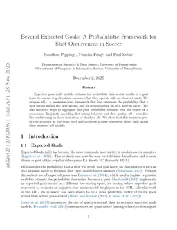 Beyond Expected Goals: A Probabilistic Framework for Shot Occurrences in Soccer