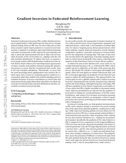 Gradient Inversion in Federated Reinforcement Learning