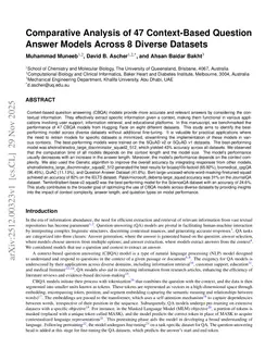 Comparative Analysis of 47 Context-Based Question Answer Models Across 8 Diverse Datasets