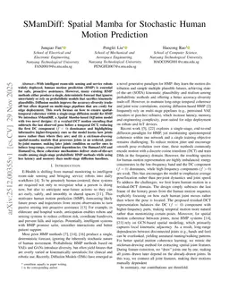 SMamDiff: Spatial Mamba for Stochastic Human Motion Prediction