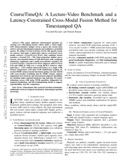 CourseTimeQA: A Lecture-Video Benchmark and a Latency-Constrained Cross-Modal Fusion Method for Timestamped QA