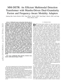 MM-DETR: An Efficient Multimodal Detection Transformer with Mamba-Driven Dual-Granularity Fusion and Frequency-Aware Modality Adapters