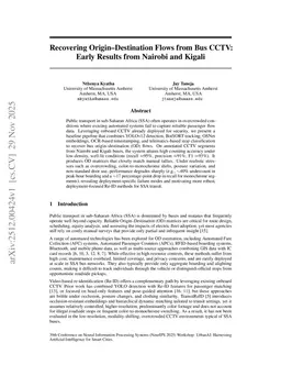 Recovering Origin Destination Flows from Bus CCTV: Early Results from Nairobi and Kigali