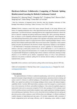 Hardware-Software Collaborative Computing of Photonic Spiking Reinforcement Learning for Robotic Continuous Control